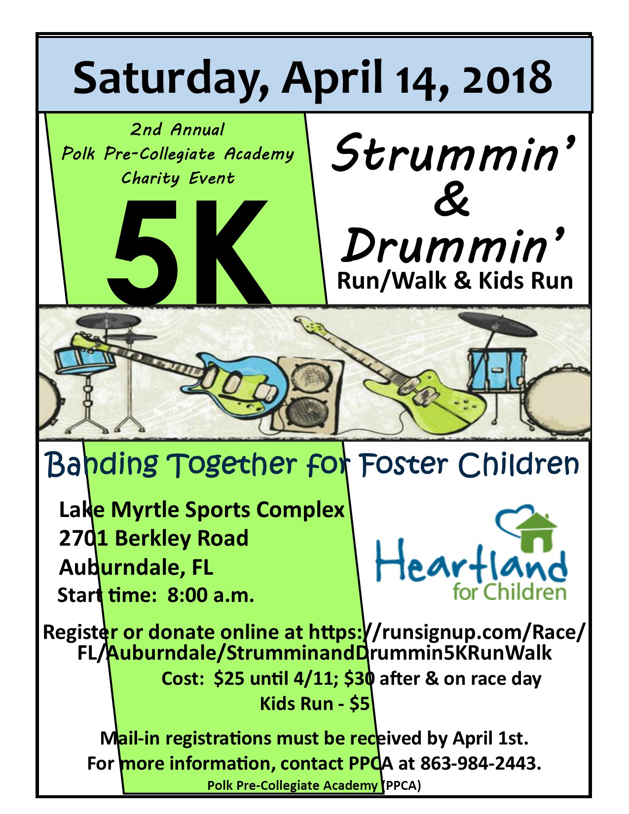 Strummin' & Drummin' 5k Walk/Run to benefit HFC